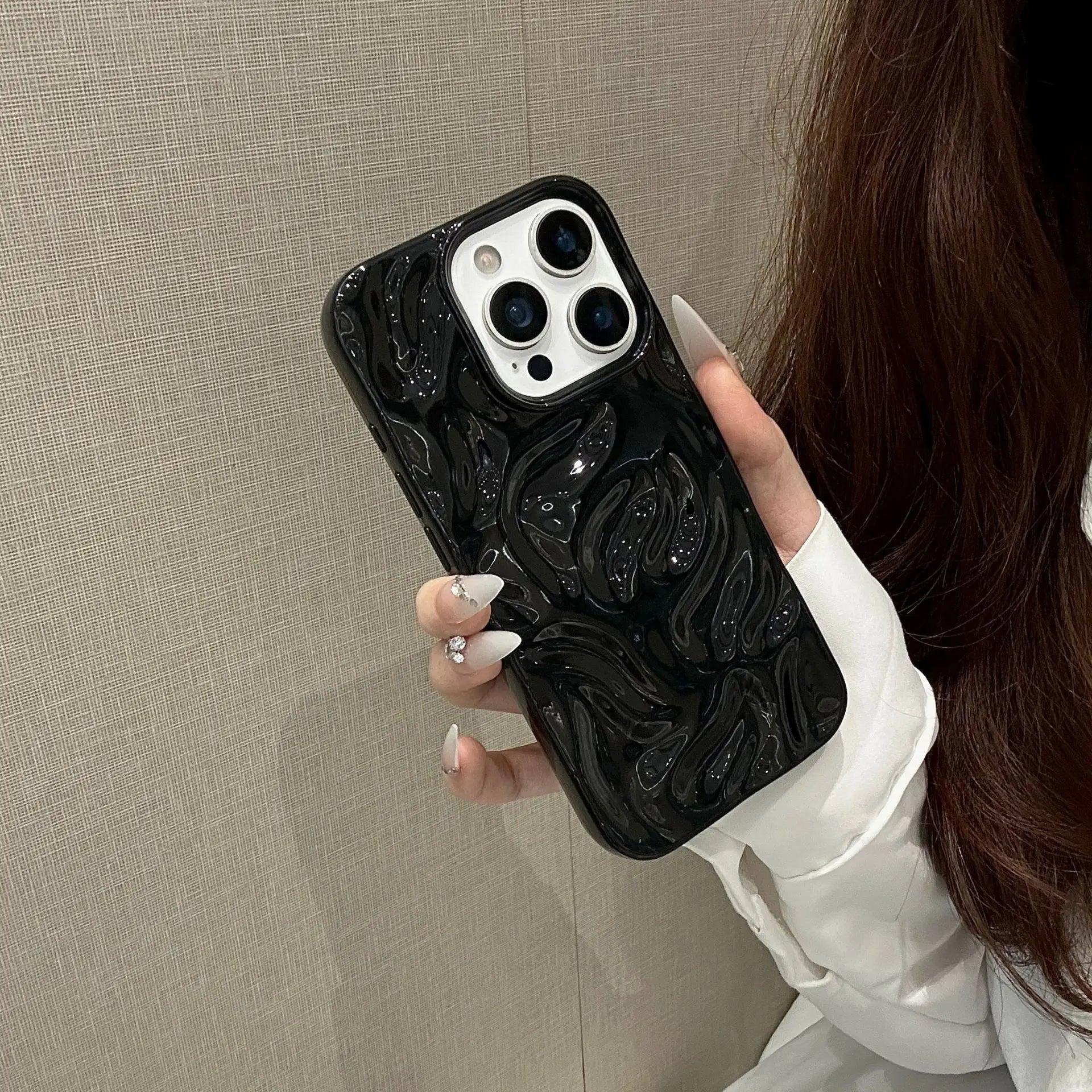 2025 Customizable TPU Mobile Phone Case for iPhone 17/16/15 Plus Meteorite Texture Large Holes Ins Style UV Painting Ins Style
