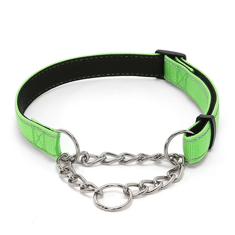 Pet Supplies Nylon Reflective Dog Training Accompanying Soft Dog Necklace P Chain Outdoor Walking Accessories