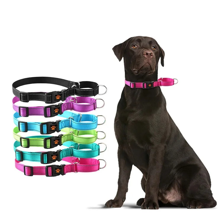 Pet Supplies Adjustable P Training Anti-riot Dog Outdoor Walking  Nylon Collar Accessories