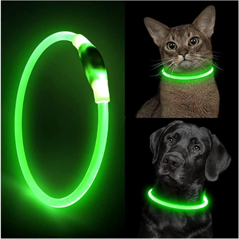 Electronic Pet LED Dog Collar Led Dog Glow in Dark Adjustable Luminous Pet Collars Night Safety Dog LED Collar Pet Supplies