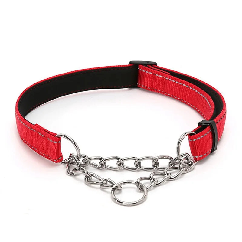 Pet Supplies Nylon Reflective Dog Training Accompanying Soft Dog Necklace P Chain Outdoor Walking Accessories