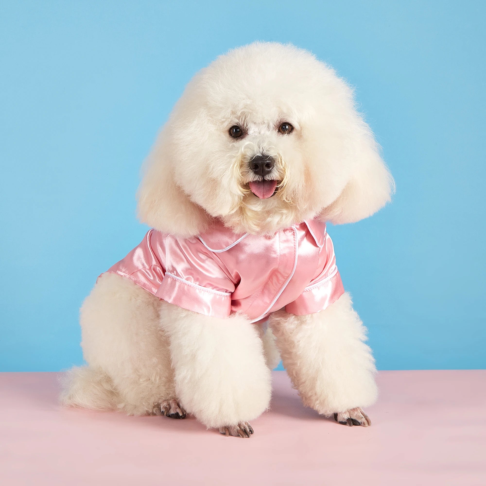 Pet Supplies Designer Simply Big Dog Sleepwear Clothing Puppy Cat Shirt Costume Soft Silk Lapel Two-Legged Dog Pajamas