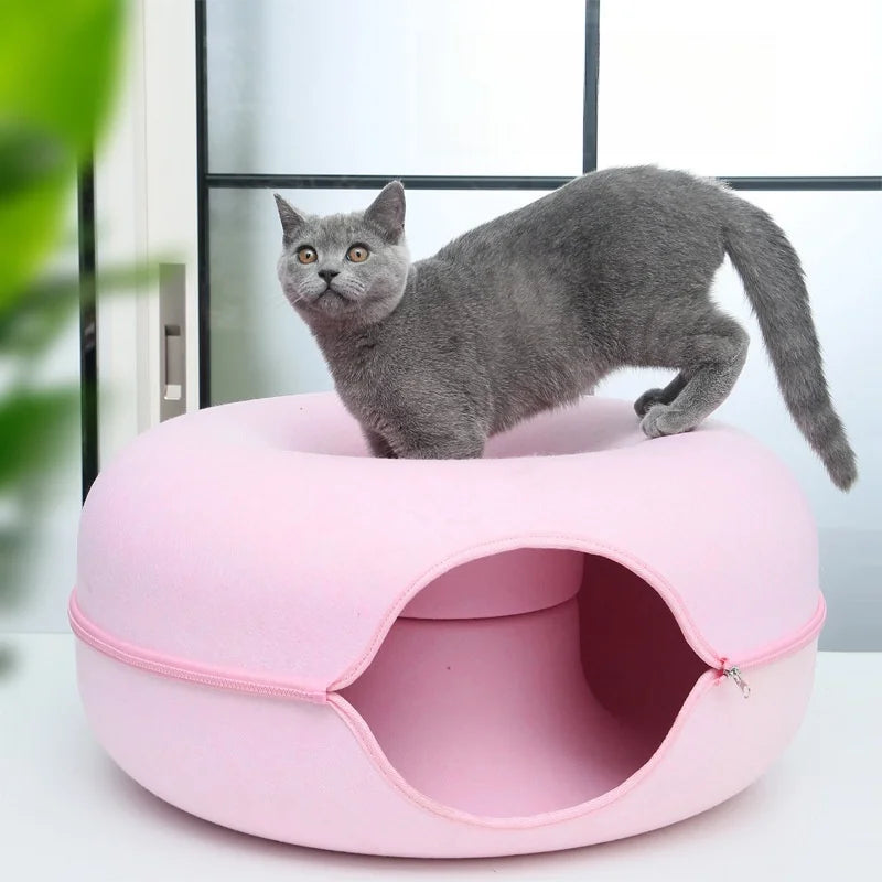 Washable Felt Cats House Basket Breathable Egg-Type Mat for Small Dog Puppy Funny Pet Toy Cat Tunnel Cave Beds Nest Pet Supplies