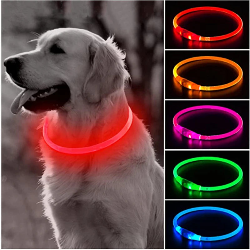Electronic Pet LED Dog Collar Led Dog Glow in Dark Adjustable Luminous Pet Collars Night Safety Dog LED Collar Pet Supplies