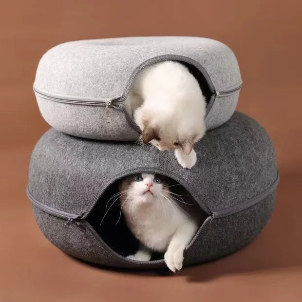 Washable Felt Cats House Basket Breathable Egg-Type Mat for Small Dog Puppy Funny Pet Toy Cat Tunnel Cave Beds Nest Pet Supplies