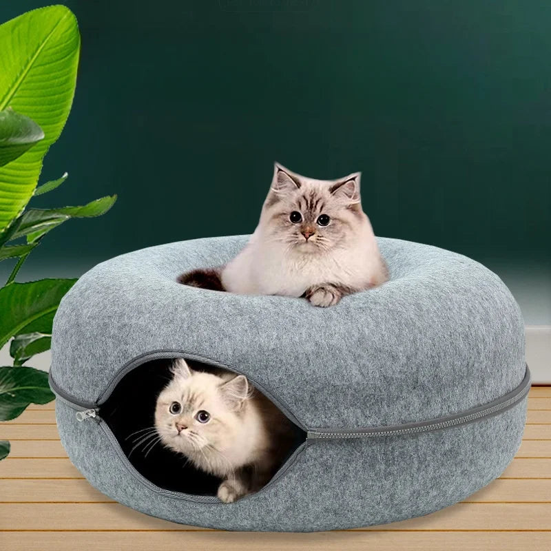 Washable Felt Cats House Basket Breathable Egg-Type Mat for Small Dog Puppy Funny Pet Toy Cat Tunnel Cave Beds Nest Pet Supplies